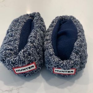 Cable knit navy blue tall Hunter boots socks